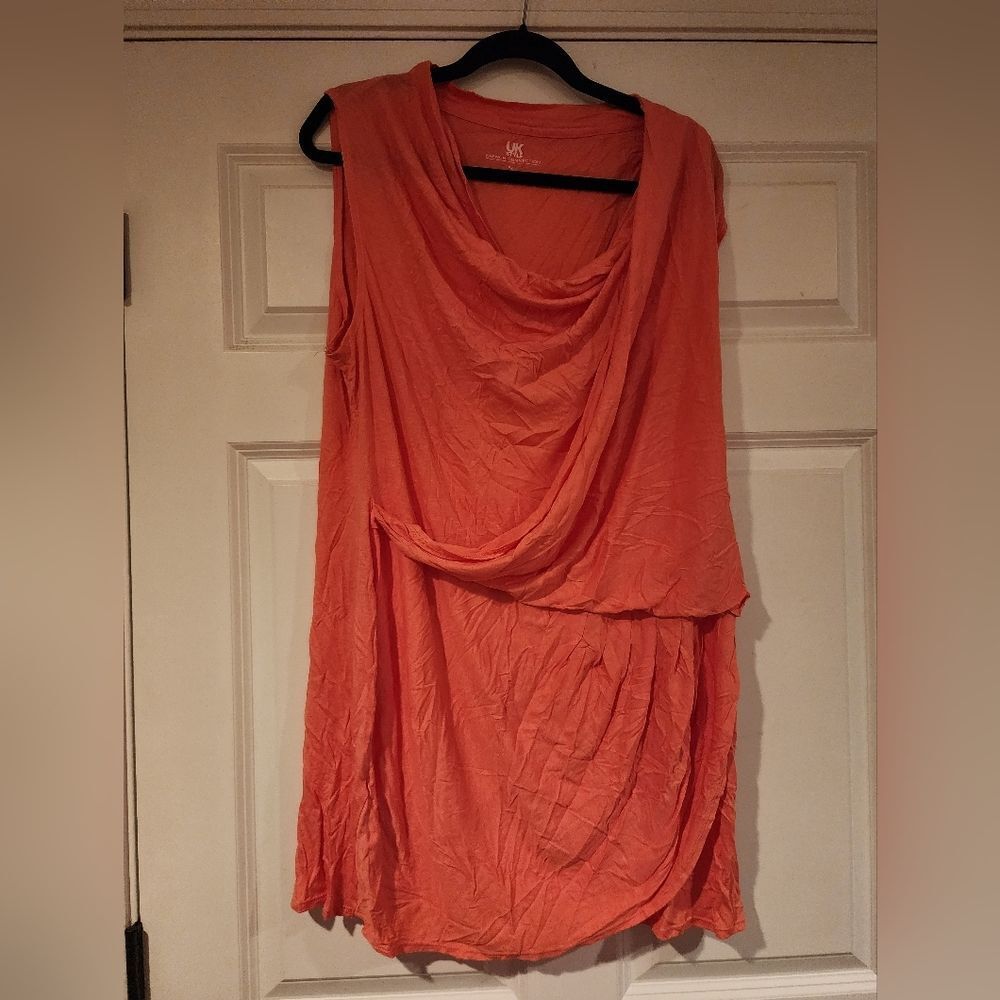 UK Style French Connection pink stretchy sleeveless dress XLP